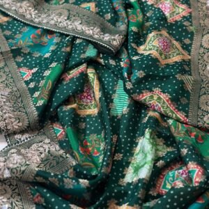 Pure silk Ikkat meenakarni karagiri saree