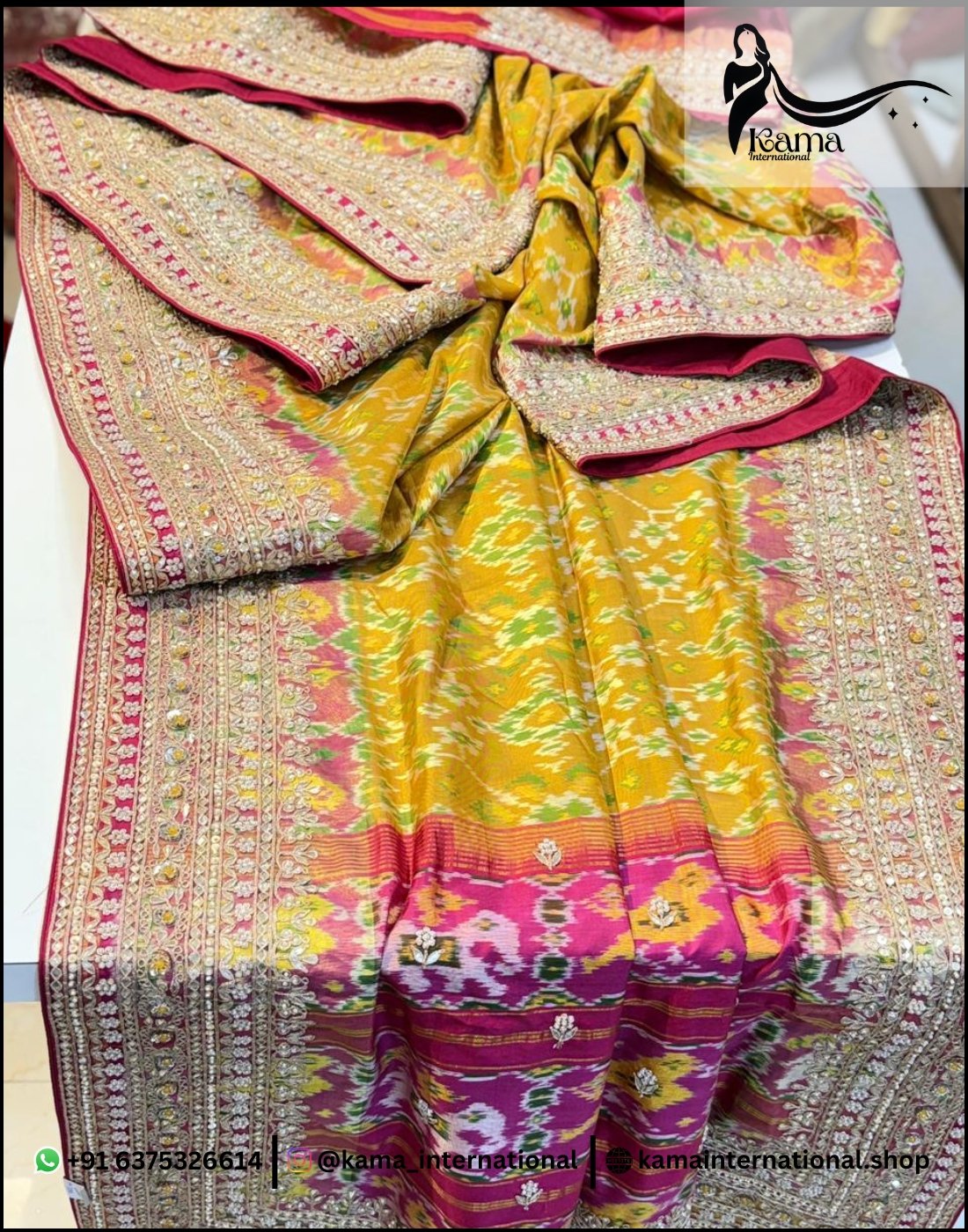 Silver Patola Ikkat Handloom Saree - Image 4