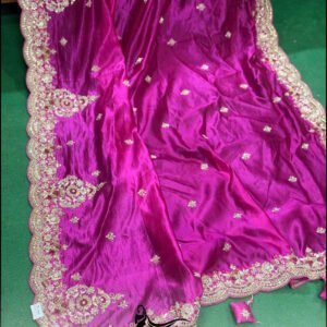 Pure Tussar Silk Silver Embroidery Saree