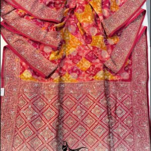Rani Upada Silk Patola Bandhej Saree
