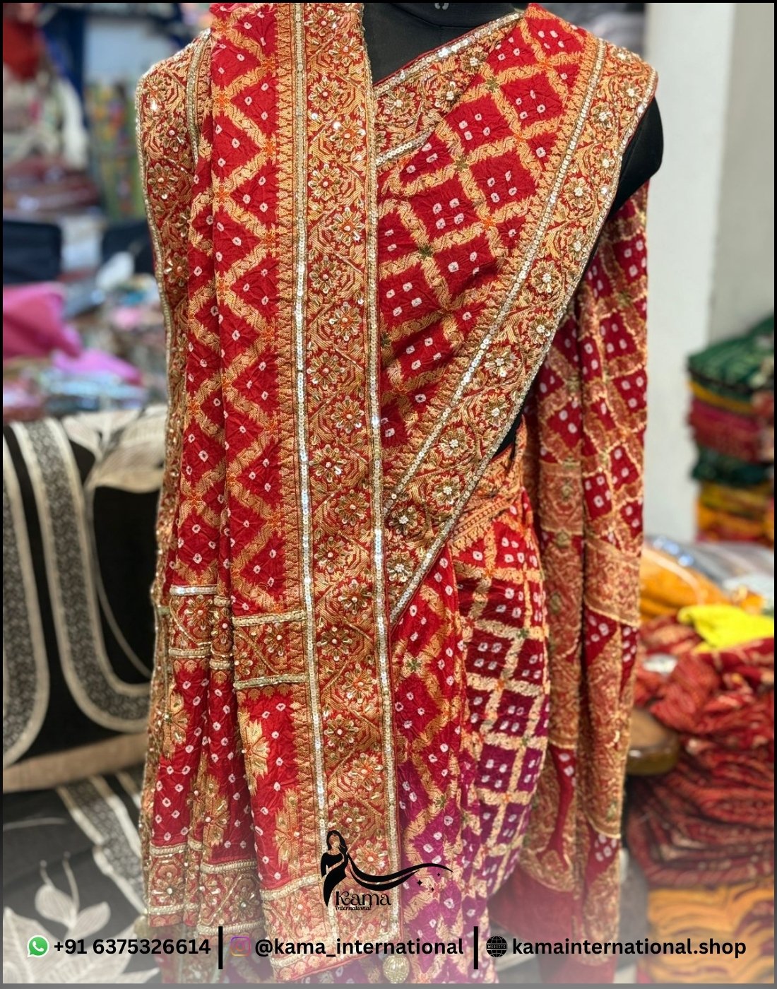 Upada Silk Multi Bandhej Saree - Image 2