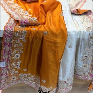 Pure Tussar Silk Silver Zardoji Saree - चांदी की साड़ी