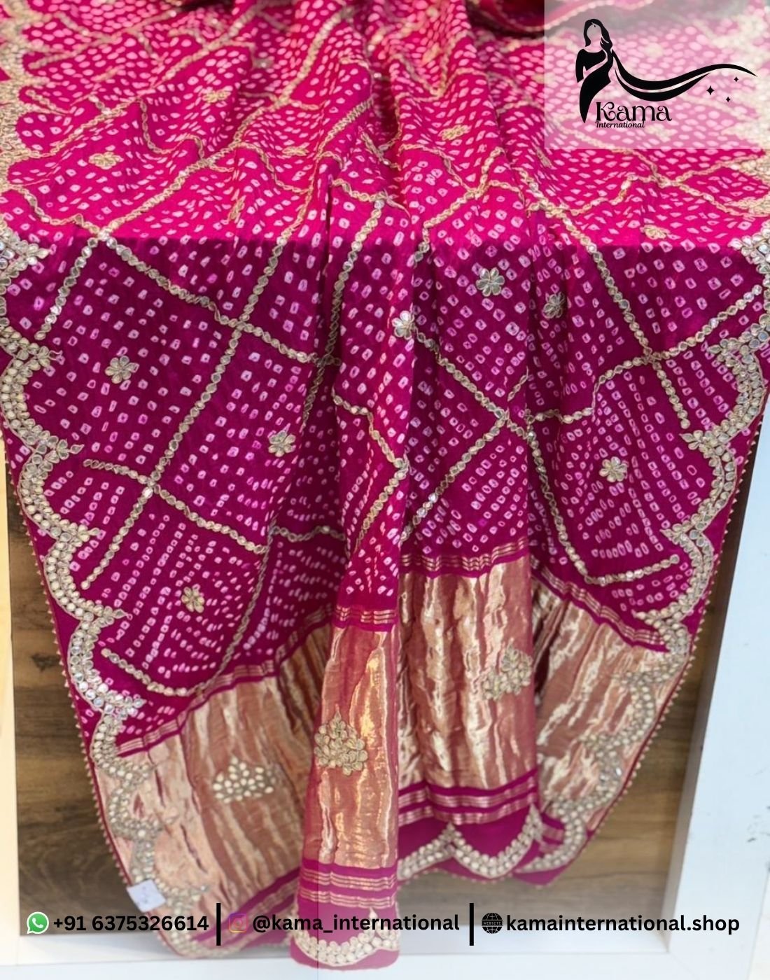 Gazi Silk Pink Jaal Saree - Image 4