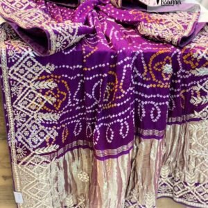 Dark Purple Gazi Silk Saree