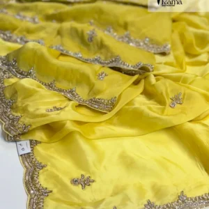 Light Yellow Abu Dhabi Silk Saree