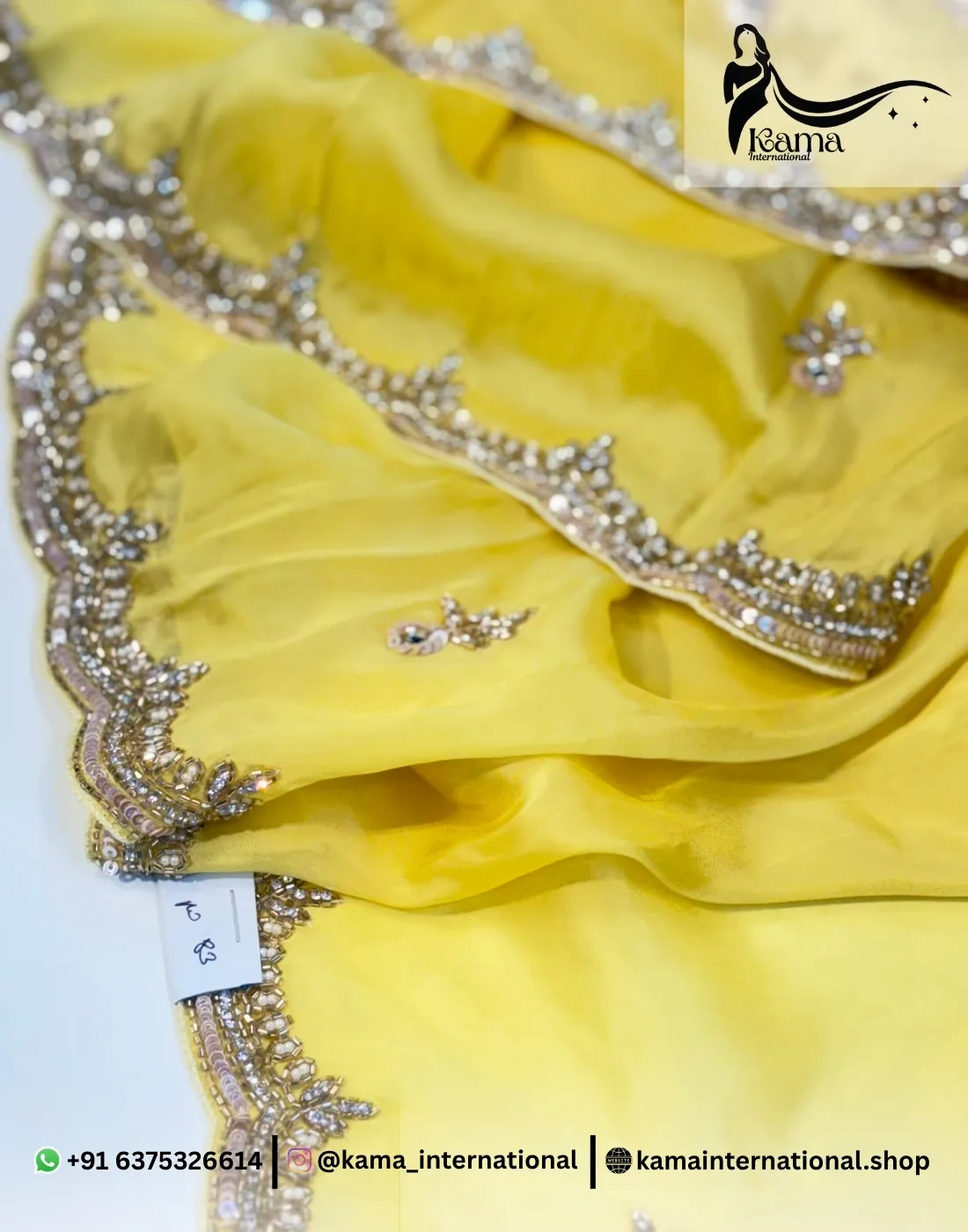 Paper Silk Resham Work Saree - Image 3