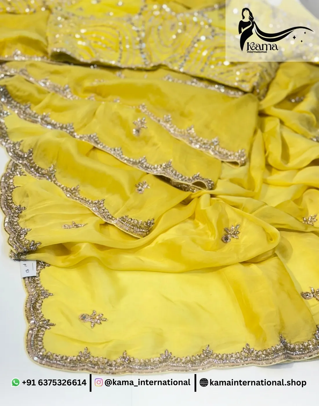 Paper Silk Resham Work Saree - Image 4