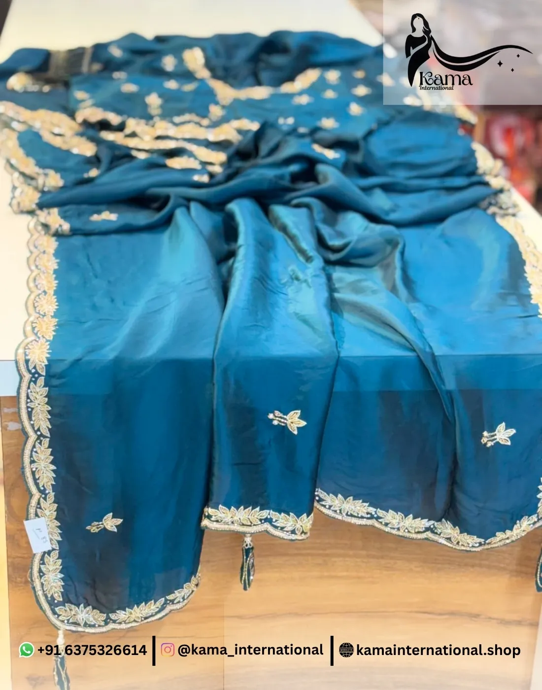 Abu Dhabi Silk Kashmiri Saree - Image 4