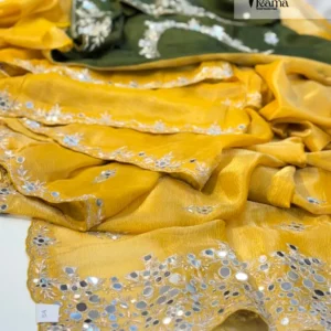 Tussar Silk Crush Tissue Saree